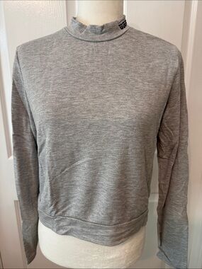 Guess Light Gray Mock Neck Long Sleeve Top